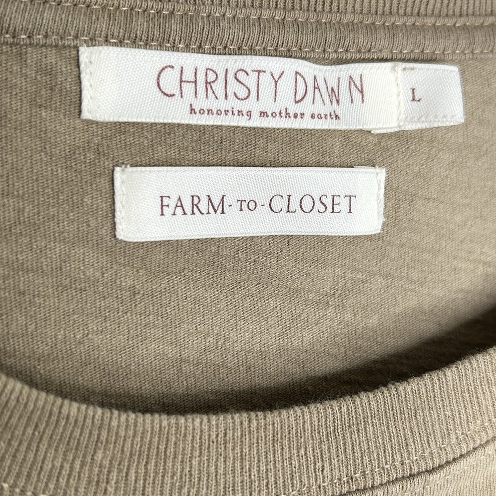 Christy Dawn Regenerative Cotton Short Sl T Shirt Top Large Minimalist Crewneck - Picture 8 of 10